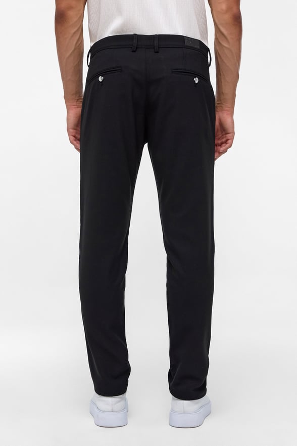 Siyah Slim Fit Desenli Kumaş Pantolon