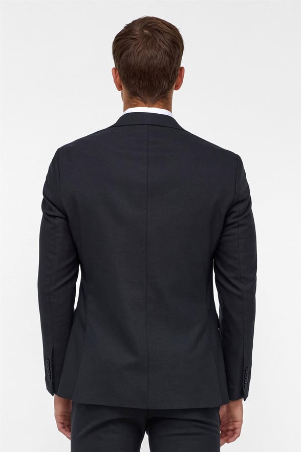 Siyah Slim Fit Desenli Mono Yaka 6 Drop Yelekli Klasik Takım Elbise