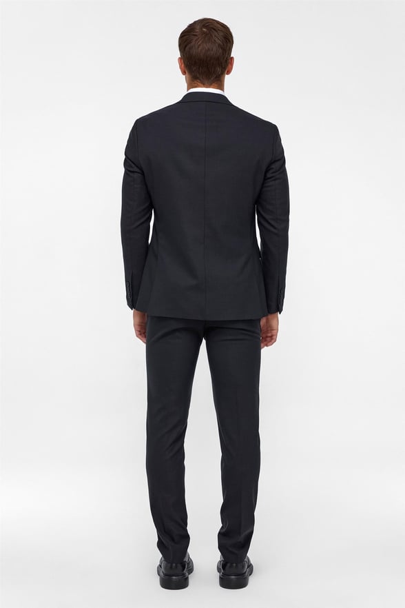 Siyah Slim Fit Desenli Mono Yaka 6 Drop Yelekli Klasik Takım Elbise