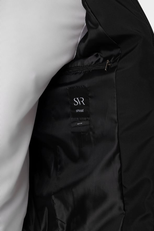 Siyah Slim Kapitone Mont