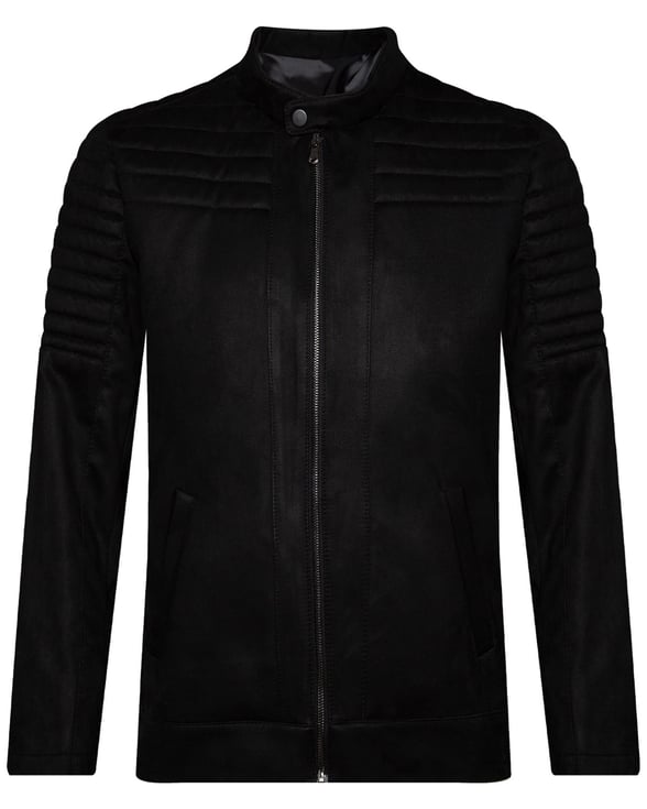 Siyah Slim Süet   Mont