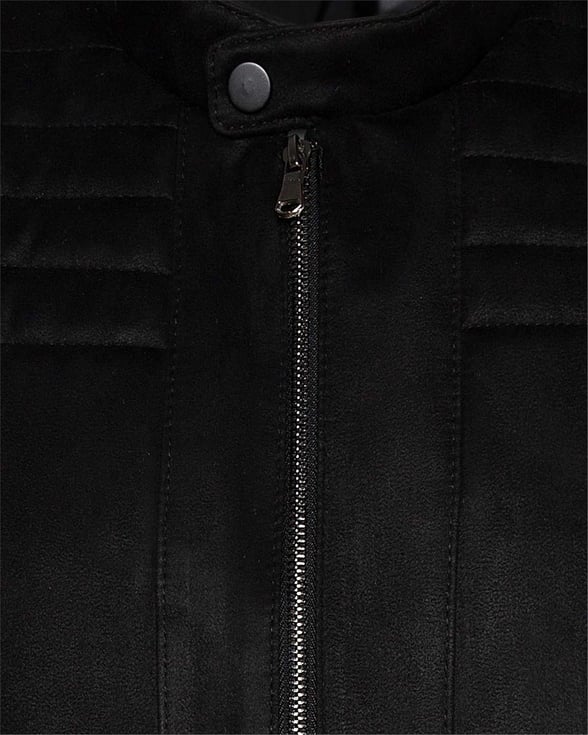 Siyah Slim Süet   Mont