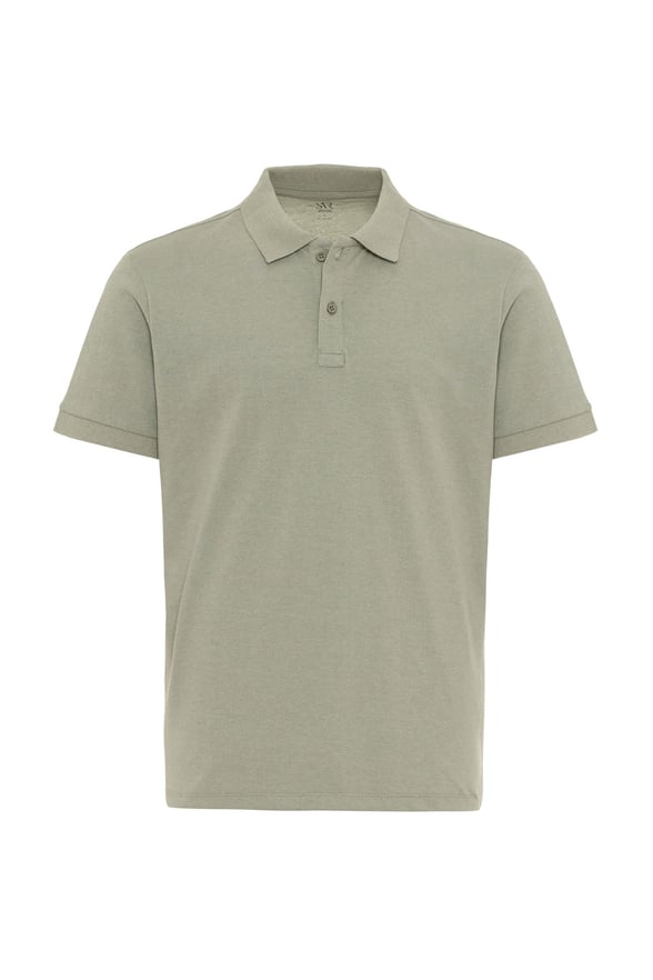 Su Yeşili Regular Armürlü Polo Yaka Tişört