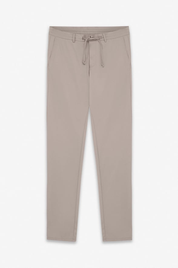Sütlü Kahve Slim Mono Yaka Düz Torba Cep 6 Drop Spor Takım Elbise