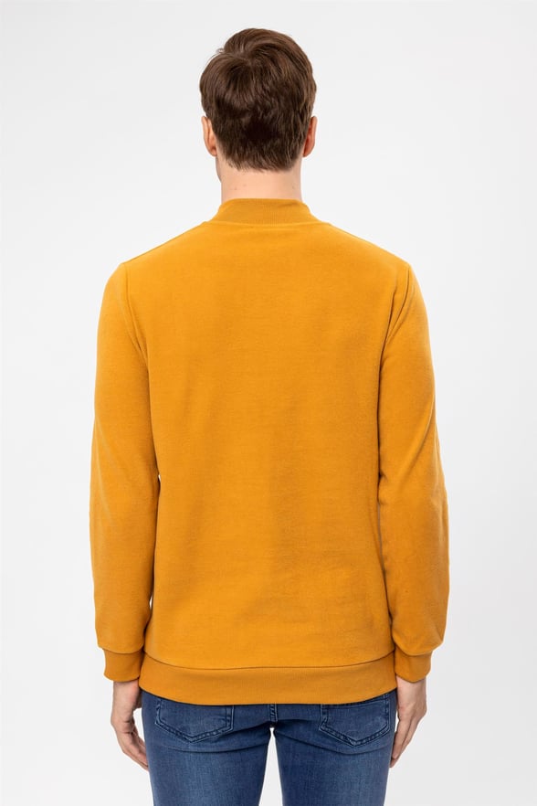 Taba Regular Kapitone Yarım Balıkçı Yaka Sweatshirt