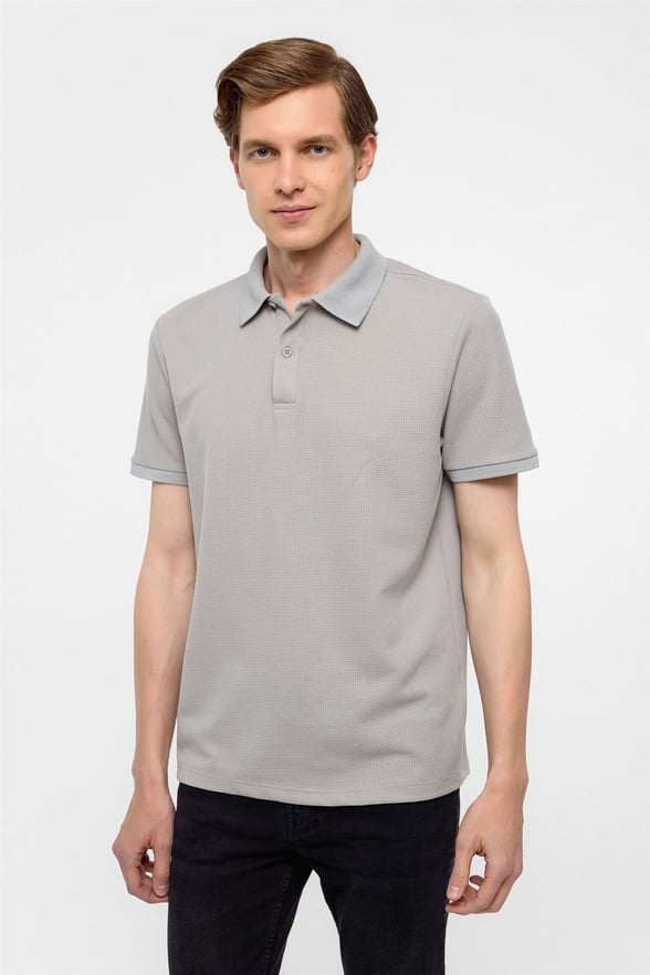 Taş Regular Armürlü Polo Yaka Tişört