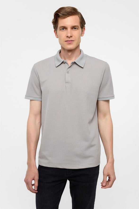 Taş Regular Armürlü Polo Yaka Tişört