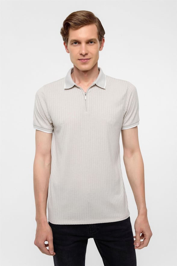 Taş Slim Fitilli Polo Yaka Tişört