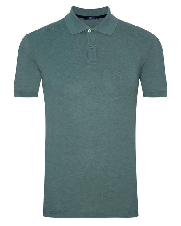 YEŞİL HAKİ 2 Regular Armürlü Polo Yaka  Tişört