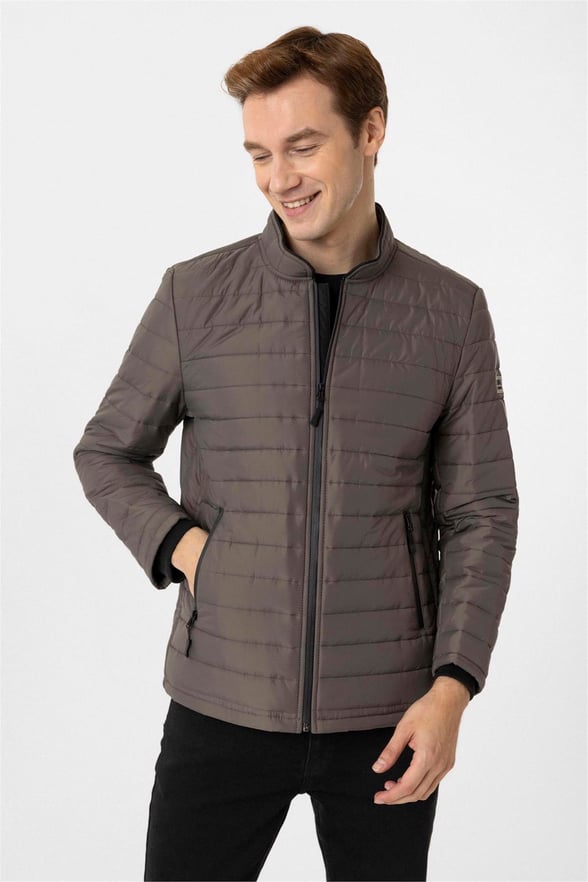 YEŞİL HAKİ 4 Slim Kapitone Mont
