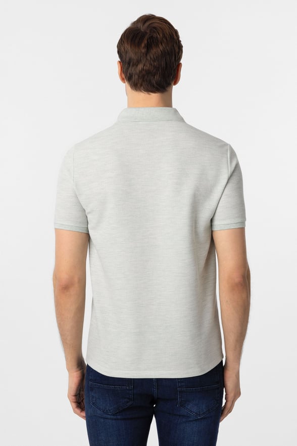 Yeşil Slim Fit Armürlü Polo Yaka Tişört