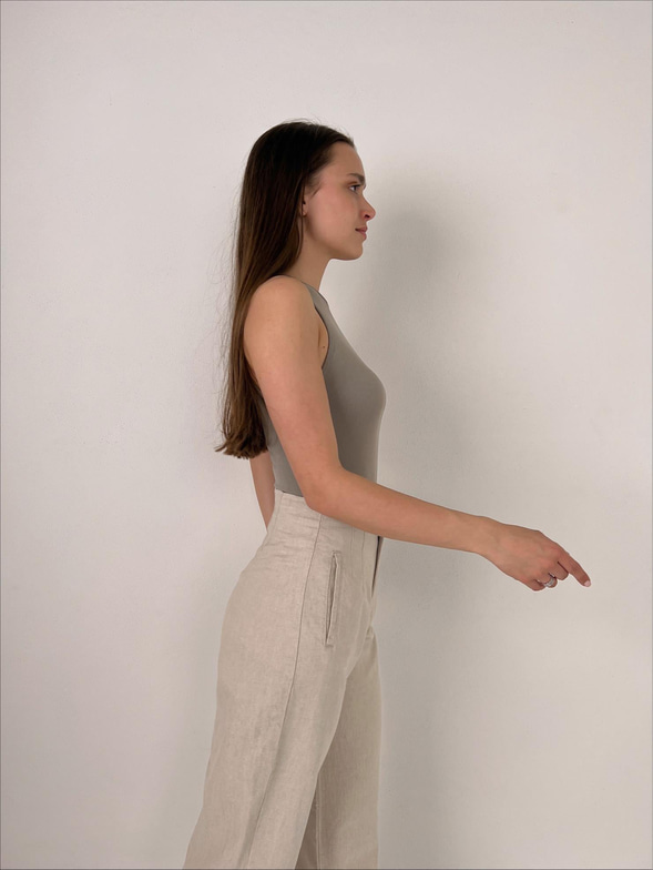 Kalın Askı Fitilli Çıtçıtlı Kadın Vizon Bodysuit 23Y000073