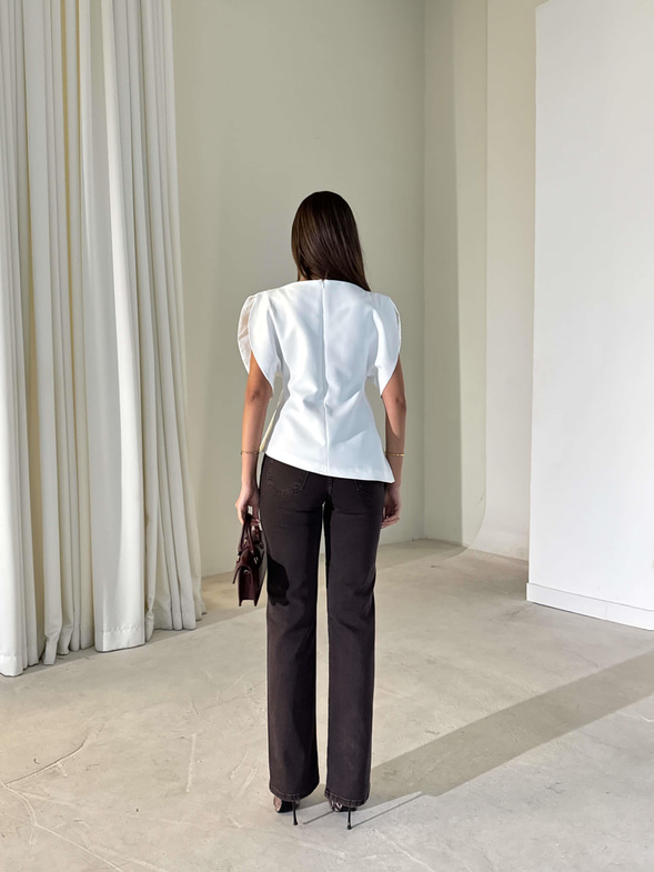 Düğme Detaylı Fermuarlı İrona Kahve Kadın Jean 26K408