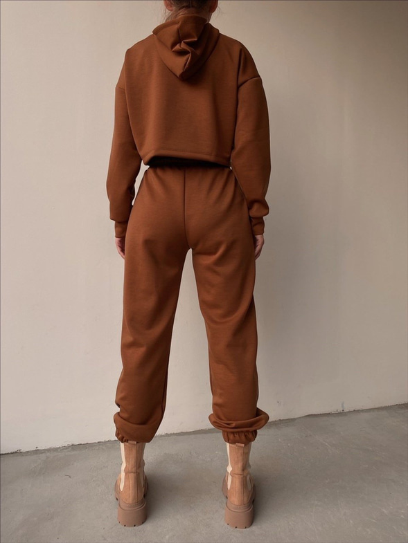 Kapüşonlu Kısa Joelle Kadın Kahverengi Sweatshirt 22K000337