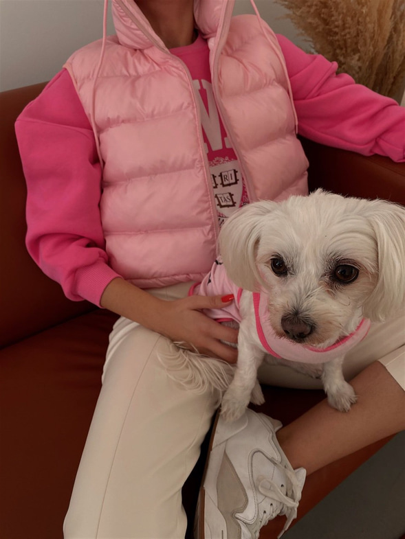 Kısa Dik Yaka Mariela Kadın Pembe Şişme Yelek 22K000342