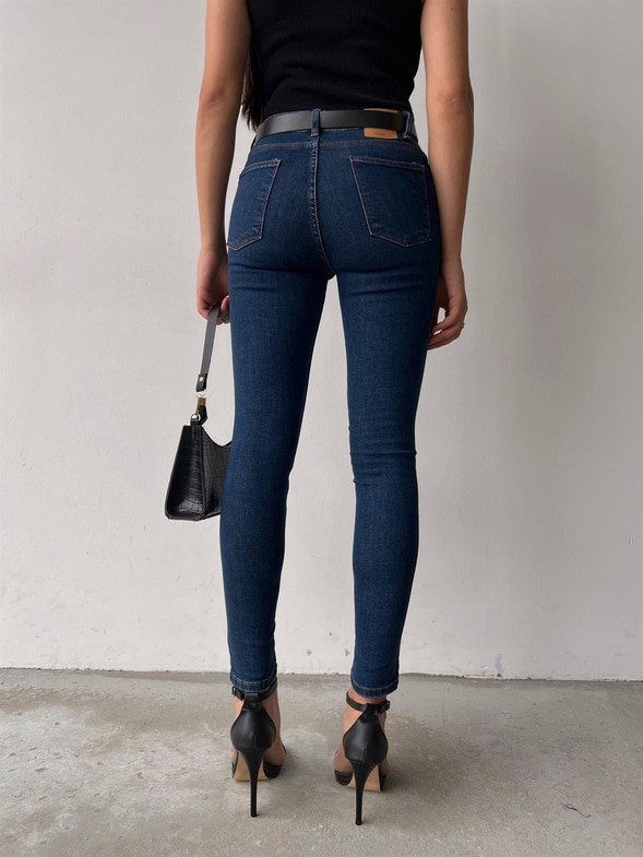 Likralı Yüksek Bel Dar Paça Cayla Kadın Lacivert Skinny Pantolon 22K000563