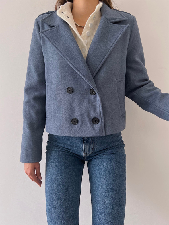 Düğme Kapamalı Yanları Cepli Radu Kadın Mavi Ceket 23K000274