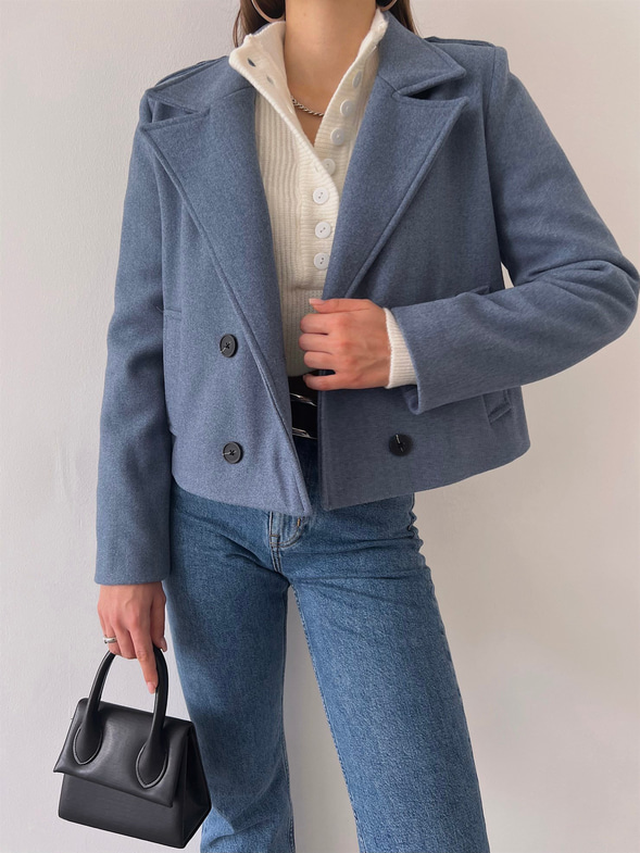 Düğme Kapamalı Yanları Cepli Radu Kadın Mavi Ceket 23K000274