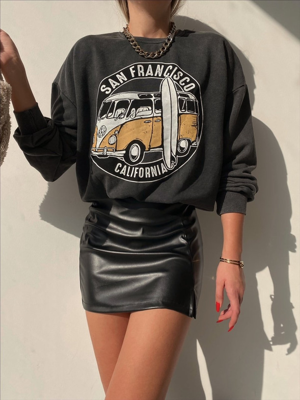 San Francisco Baskılı Kadın Antrasit Sweat 22K000216