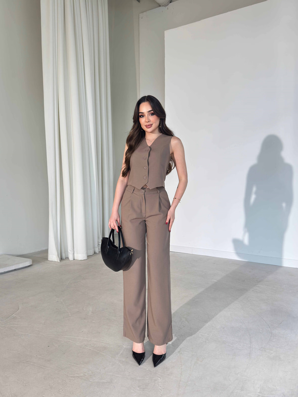 Yelekli Vizon İkili Sarah Kadın Takım 26Y193