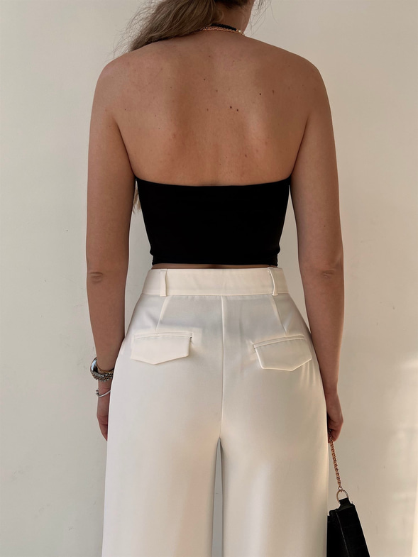 Straplez Kalp Yaka Korse Lexi Kadın Siyah Crop 22Y000141