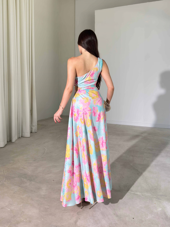Tek Omuz Pencere Detaylı Maxi Boy Victo Kadın Elbise 26Y428
