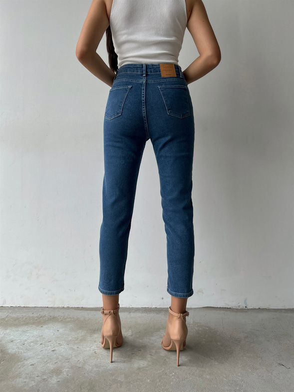 Yüksek Bel Yıkamalı Skinny Jenna Kadın Mavi Jean 22K000338