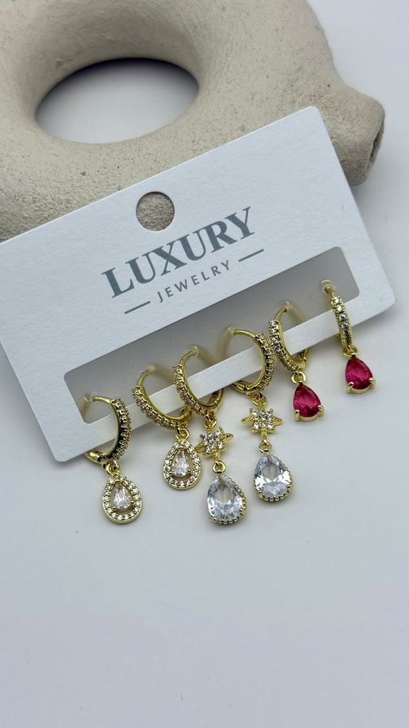6 LI Zirkon Set Küpe