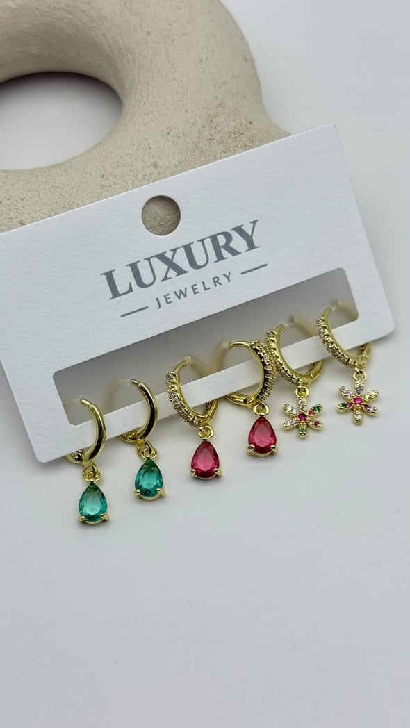 6 LI Zirkon Set Küpe