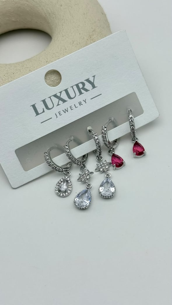 6 LI Zirkon Set Küpe