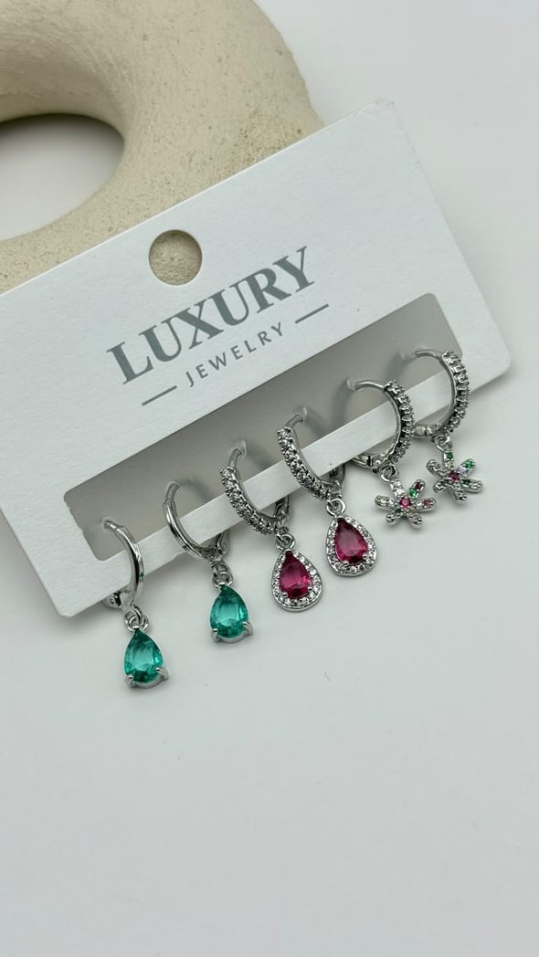 6 LI Zirkon Set Küpe