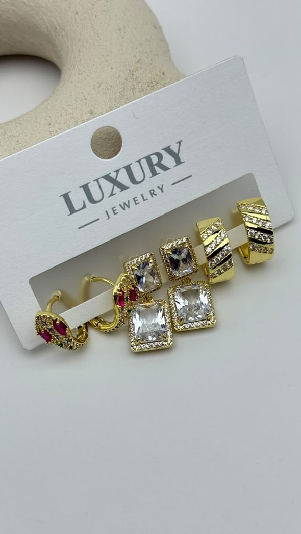 6 LI Zirkon Set Küpe
