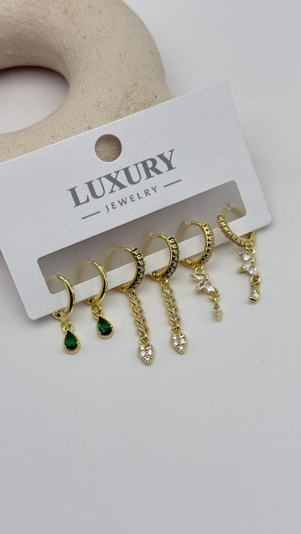6 LI Zirkon Set Küpe