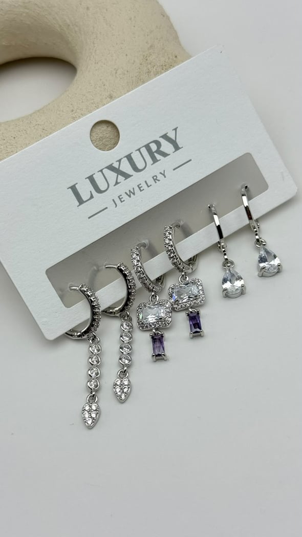 6 LI Zirkon Set Küpe