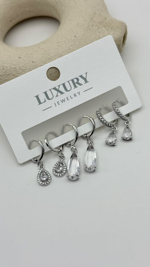 6 LI Zirkon Set Küpe