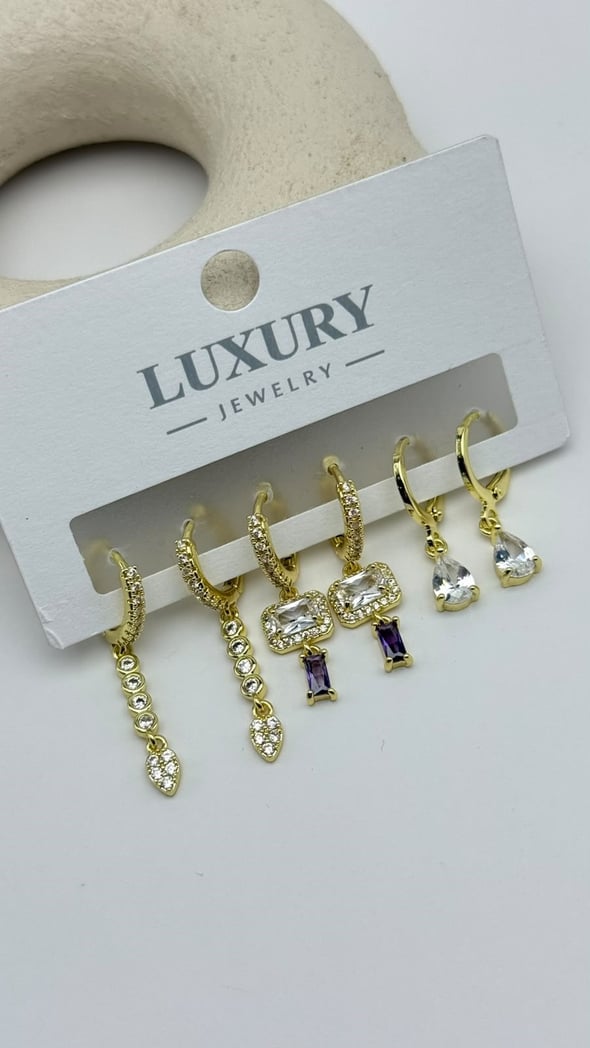 6 LI Zirkon Set Küpe