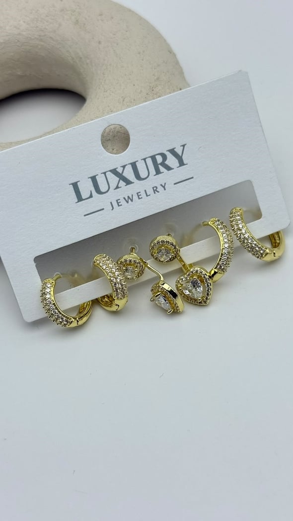 6 LI Zirkon Set Küpe