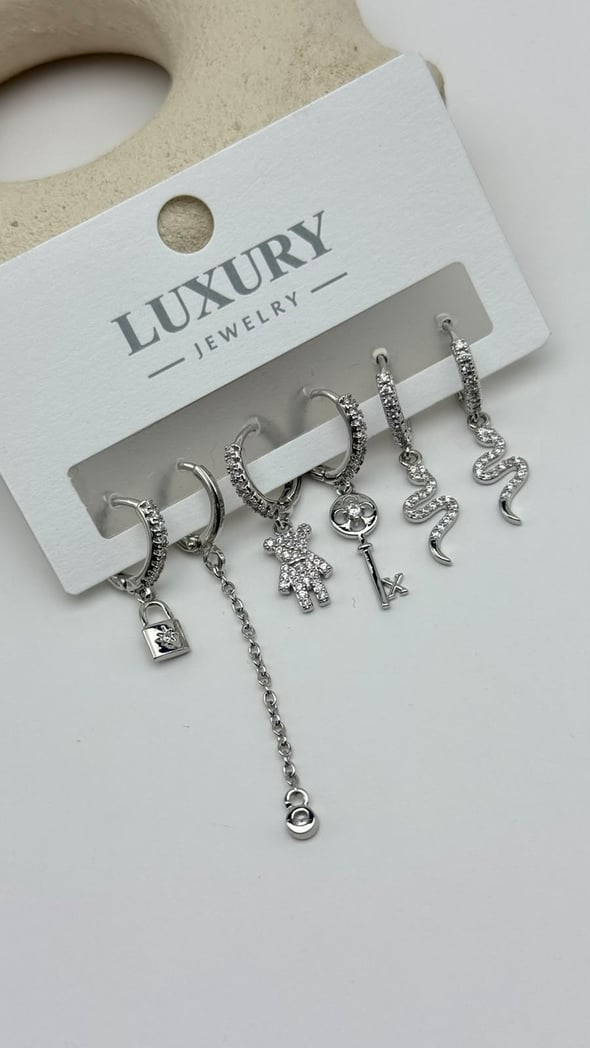 6 LI Zirkon Set Küpe