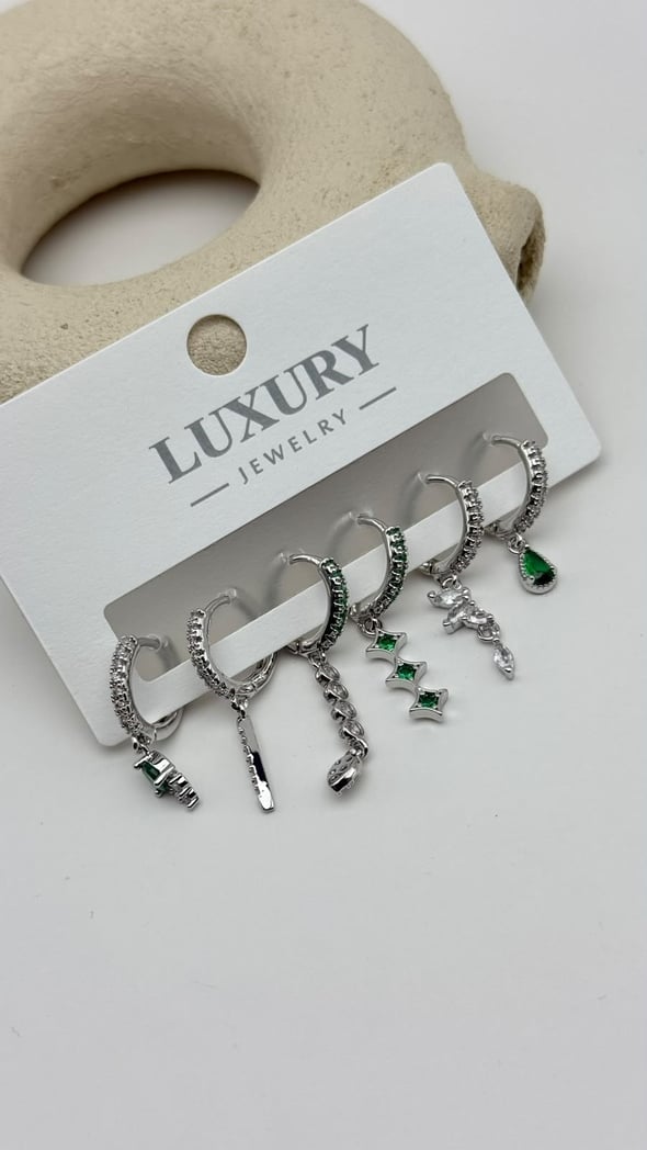 6 LI Zirkon Set Küpe