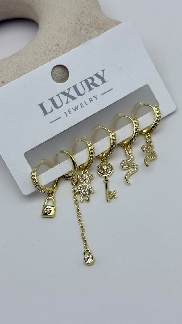 6 LI Zirkon Set Küpe
