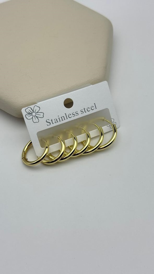 Çelik 14K Set Küpe