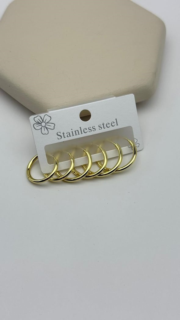 Çelik 14K Set Küpe
