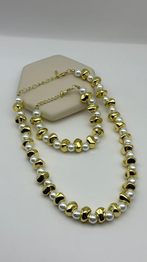 İncili Kolye Bileklik Set