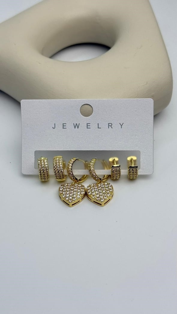Vip6 6 Lı Taşlı Set Küpe
