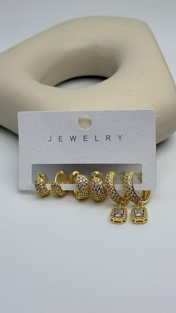 Vip6 6 Lı Taşlı Set Küpe