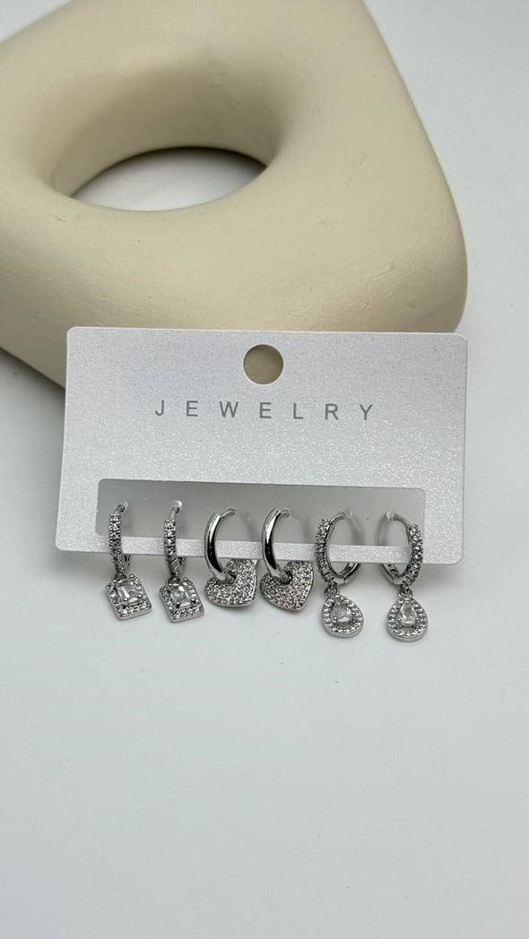 Vip6 6 Lı Taşlı Set Küpe