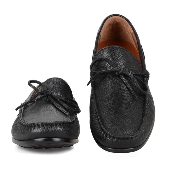 Black Loafers Moccasin Driving Shoes