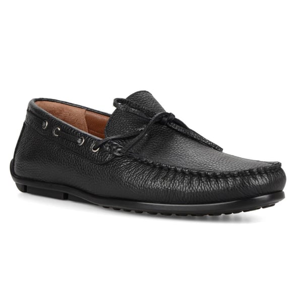 Black Loafers Moccasin Driving Shoes