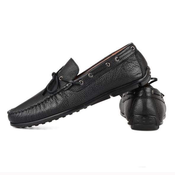 Black Loafers Moccasin Driving Shoes