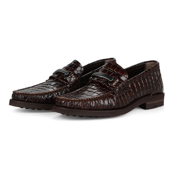 Brown Leather Men Loafer Shoes